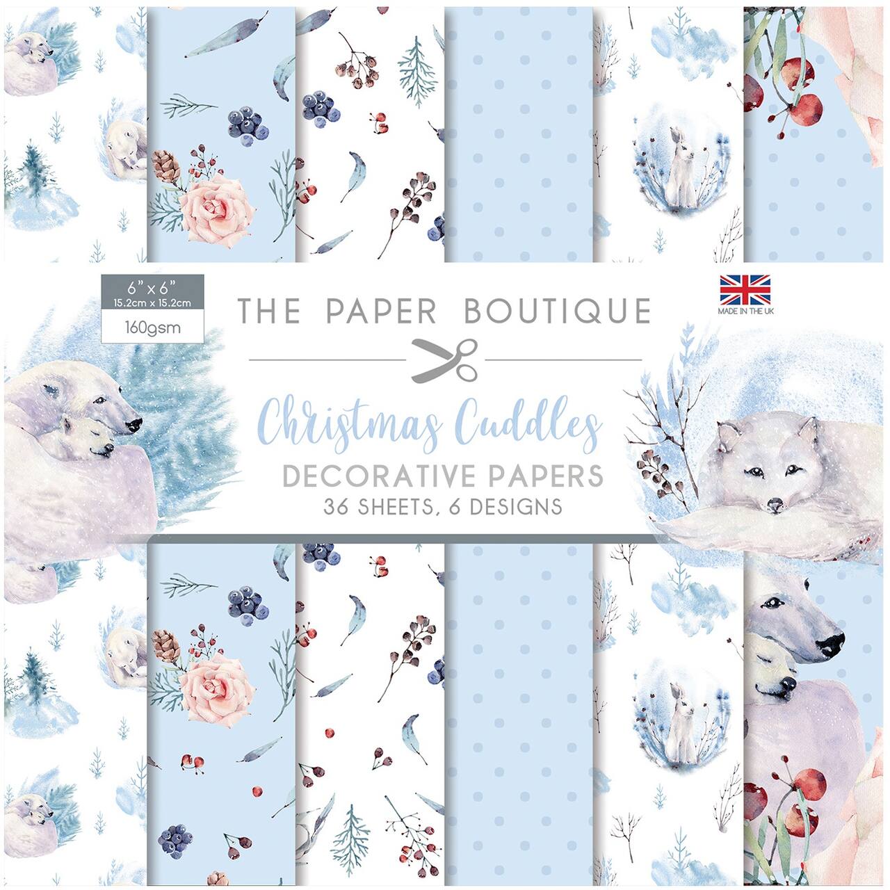 The Paper Boutique Christmas Cuddles Paper Pad, 6&#x22; x 6&#x22;